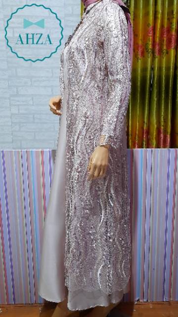 AHZA GAMIS PESTA BUSUI TILE SPIDER SEQUIN SIZE M,L,XL