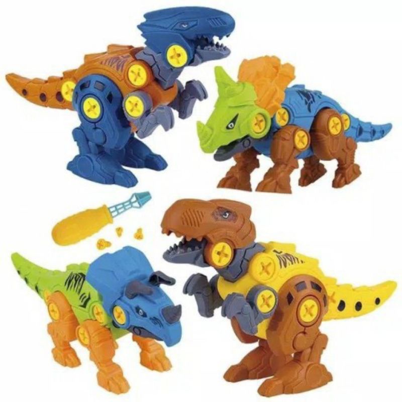 Mainan Edukasi Anak DIY Dinosaurus Bongkar Pasang Baut, Mainan  Merakit Bongkar Pasang Dinosaurus