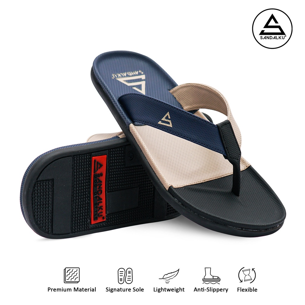 Sandal Jepit | Sandal Pria Distro | Sandalku id RTX Navy