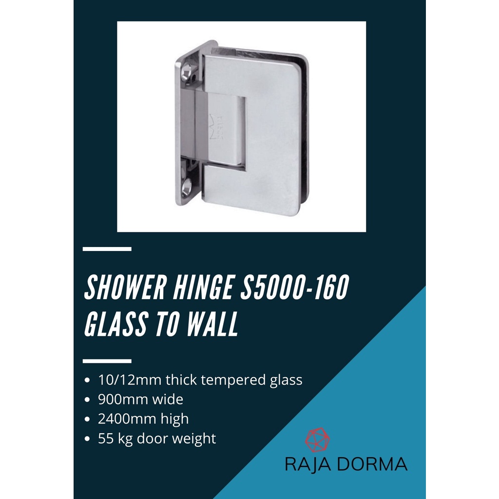 Shower Hinge Dorma s5000 / 160 / 90 / Glass To Wall Dormakaba S 5000 Engsel Pintu Kaca Kamar Mandi