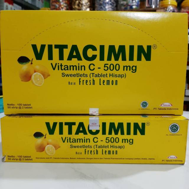 Vitacimin Vitamin C 500mg Tablet Hisap Per Box 50strip 2tablet Indonesia