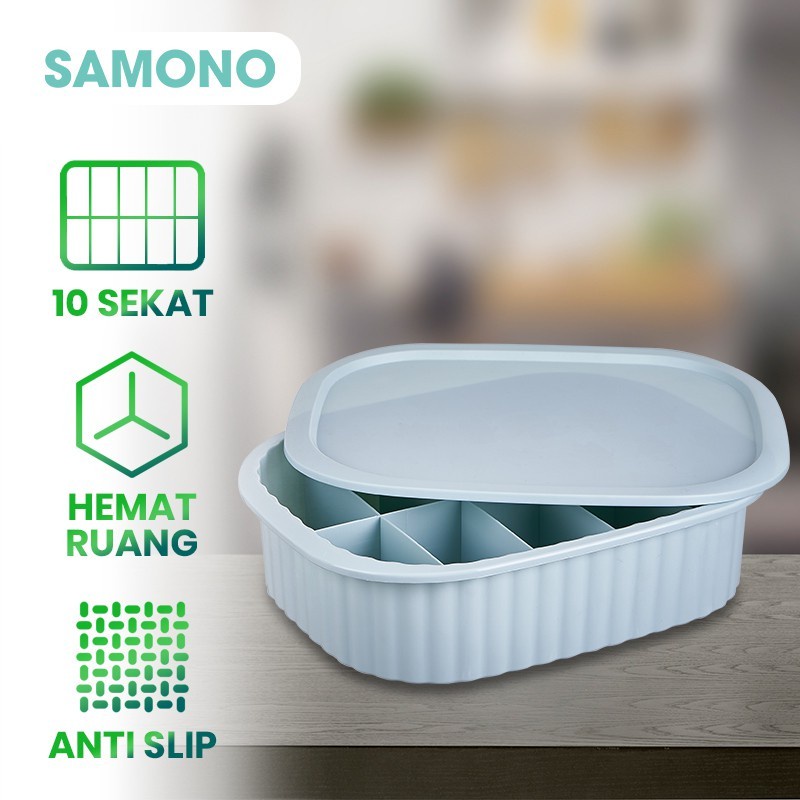 SAMONO Storage Box Anti-Slip 10 Sekat Stylish Underware Drawer Organizer SSB007