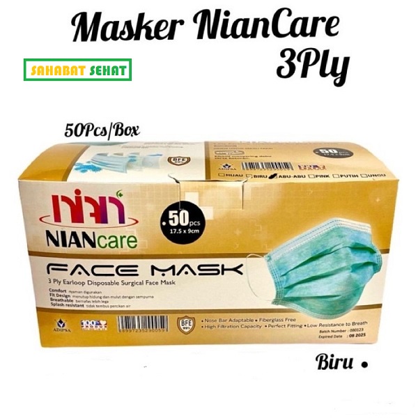 MASKER NIAN CARE 3PLY EARLOOP ktw437