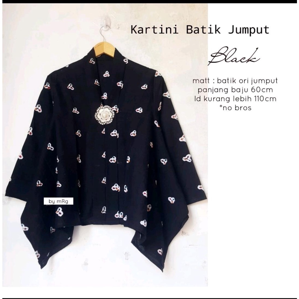 Blus Batik Kartini Jumputan Hitam
