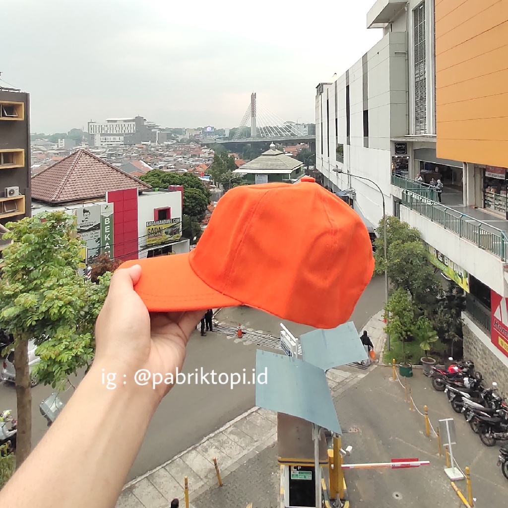 TOPI POLOS TOPI BASEBALL TOPI PRIA TOPI WANITA TOPI GROSIR TOPI MURAH (BAHAN TWILL RELL)-orange