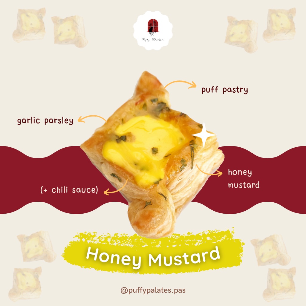 

Kue Cemilan Oleh-Oleh Puff Pastry Savory Temptation by Puffy Palate's - Honey Mustard