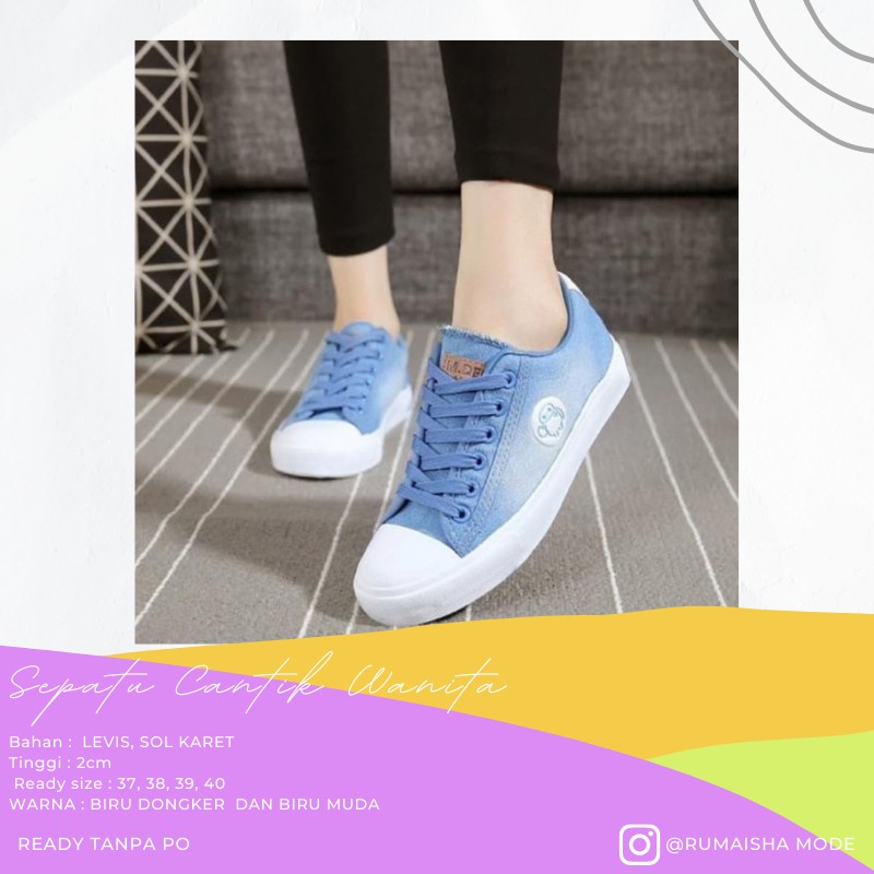 FYGALERY SHS003 SEPATU KETS JEANS SEPATU JALAN JALAN FASHION WANITA STYLE KOREA SEPATU MURAH