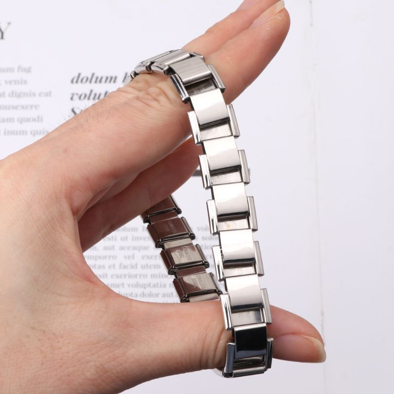 Gro Jewelry Charms Gelang Elastis Stainless Steel Stretch Rantai Kaitan Gelang Tangan