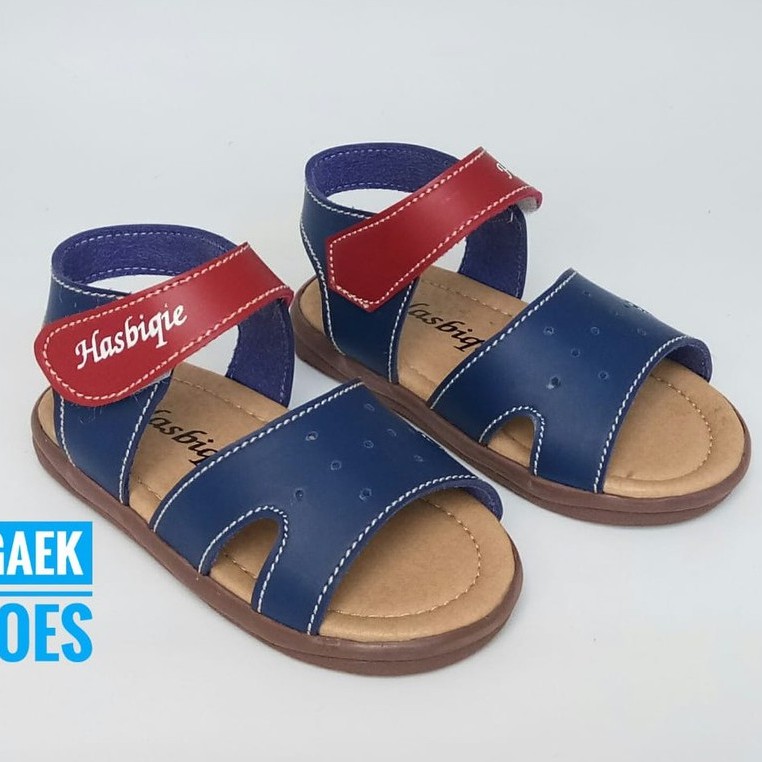 Sendal Anak Laki Usia 1 Tahunan Size 22 - 23 NAVY Alas Karet - Sandal Anak Cowok Anti LIcin Tali Warna Warni