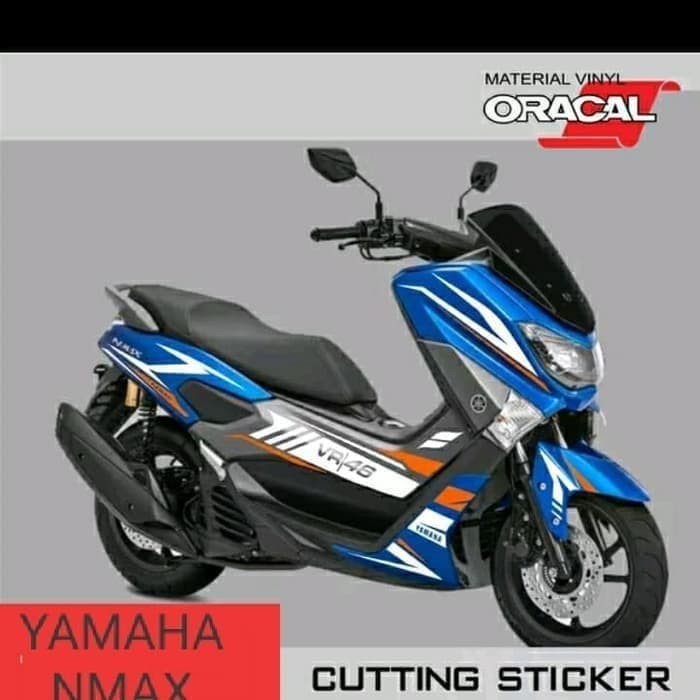 TRIPING CUTTING STICKER NMAX MOTOR BIRU sticker white orangec
