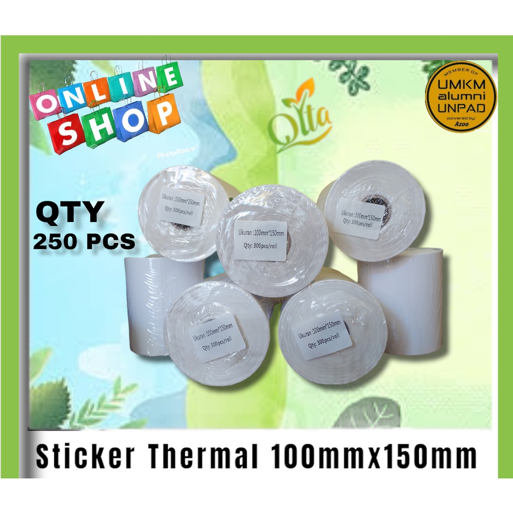 

Label Thermal 100x150 Kertas Resi Sticker Receipt Printer Barcode - 250 PCS