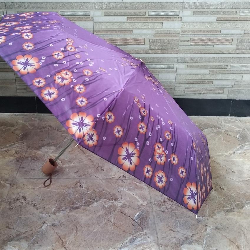 ☋ Payung Lipat 3 Jansen Umbrella Motif Kembang ➥