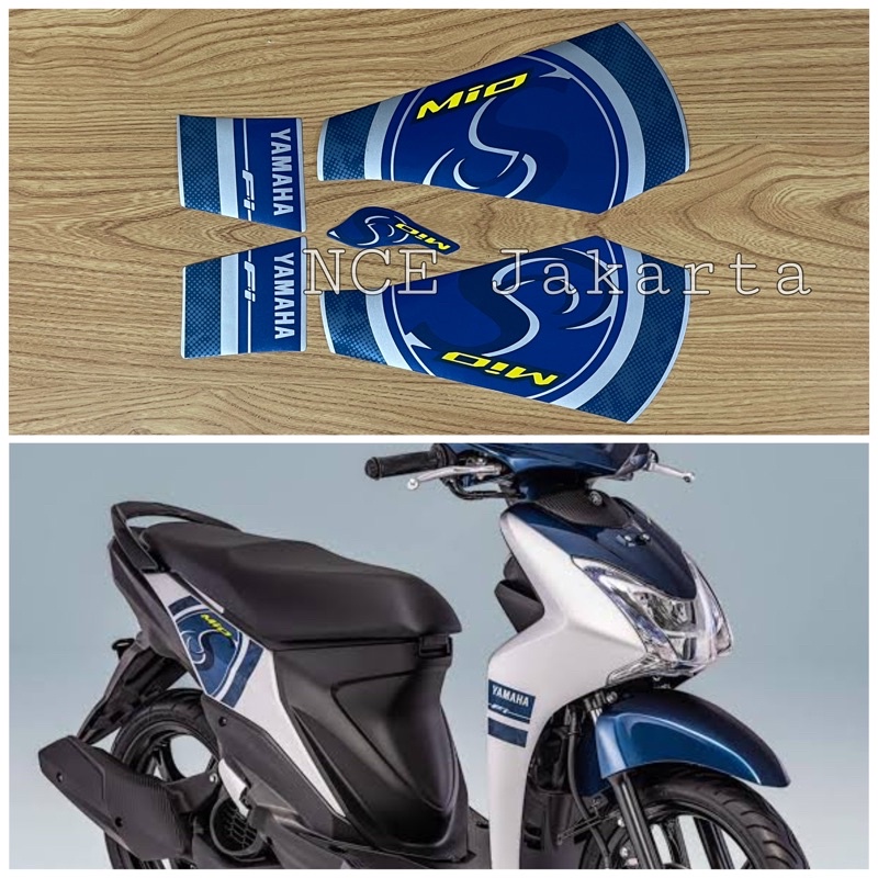 STIKER STRIPING MOTOR MIO S 2019 BIRU SILVER