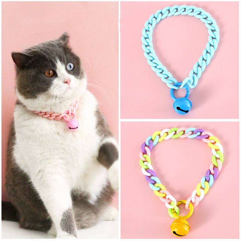 Kalung Rantai Leher Bahan Resin Warna Permen Polos Untuk Anjing / Kucing Peliharaan