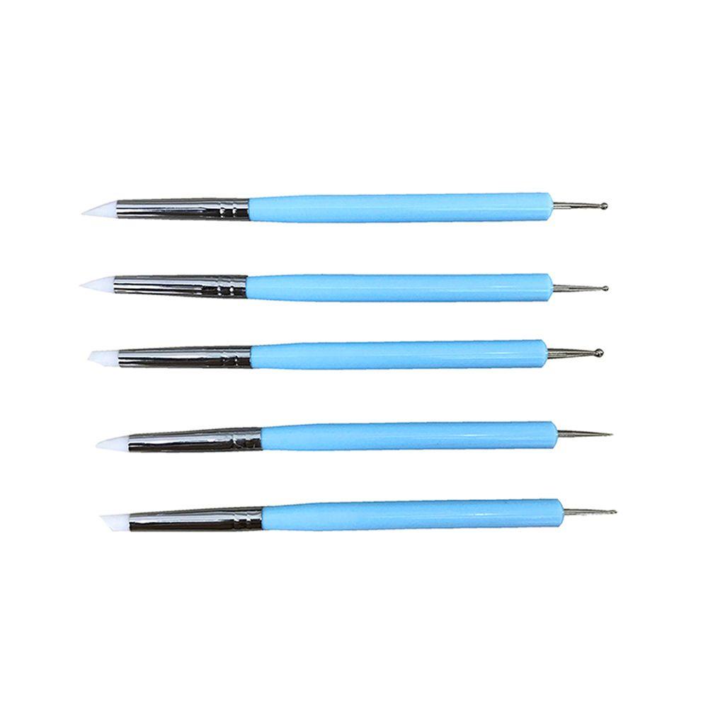 [Elegan] Alat Keramik Tembikar 5pcs/set Patung Silikon Polymer Clay Carving Tools