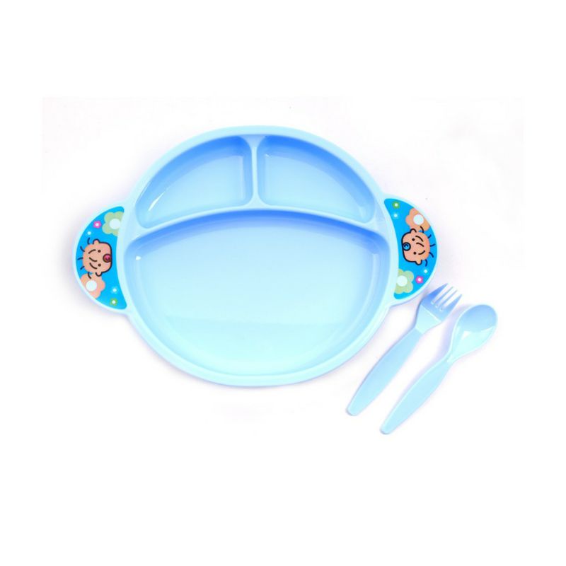 LUSTY BUNNY  3 IN 1 PLATE SET ALAT MAKAN BAYI  ( LB-1329 )