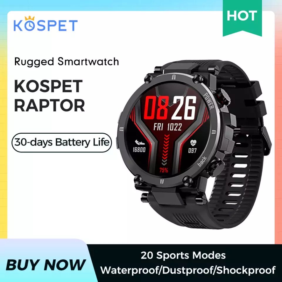 KOSPET RAPTOR ORIGINAL SMART WATCH IP68 TAHAN AIR NEW 2021