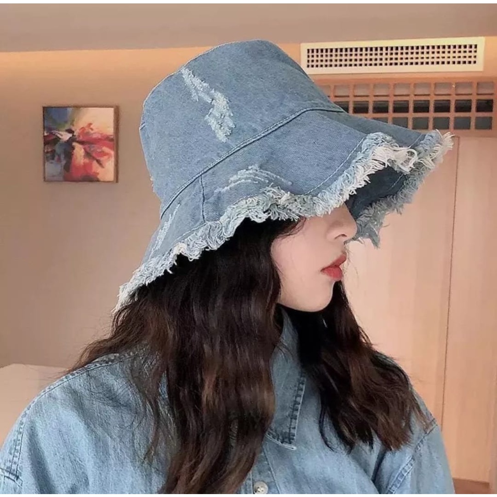 Topi Bucket Hat Jeans Rumbai unisex