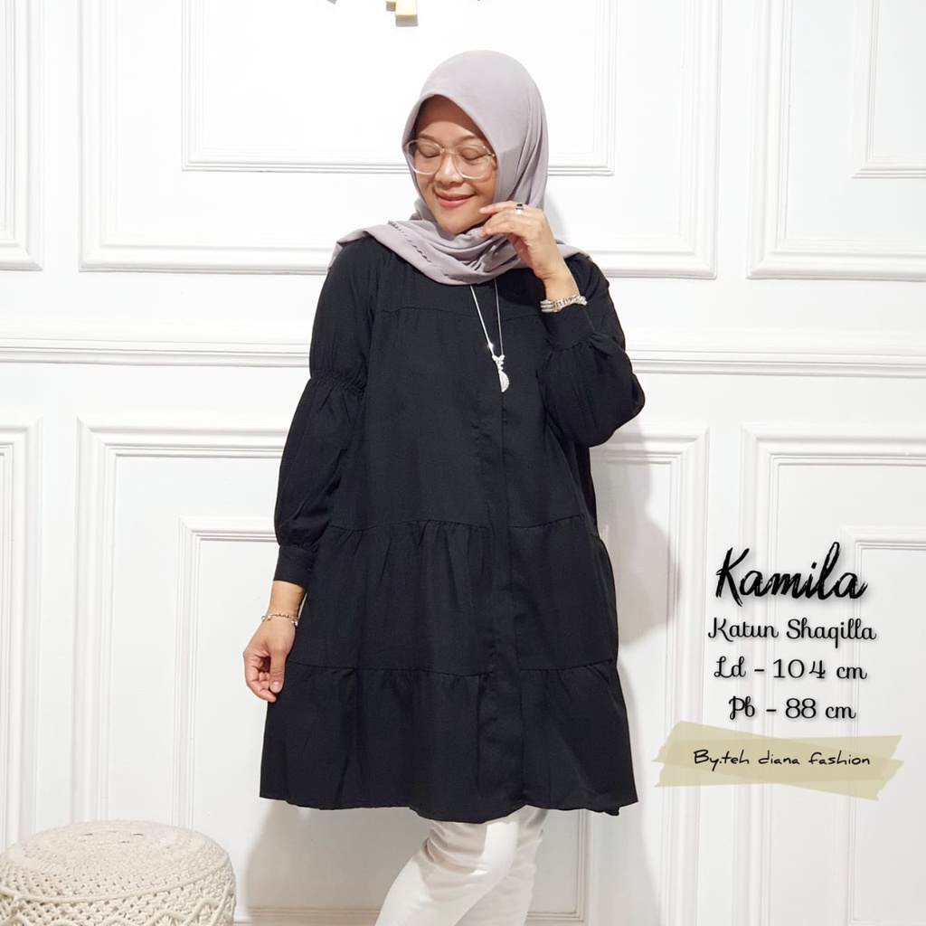 Tunik Wanita Kekinian Model Kamila Bahan Katun Shakila