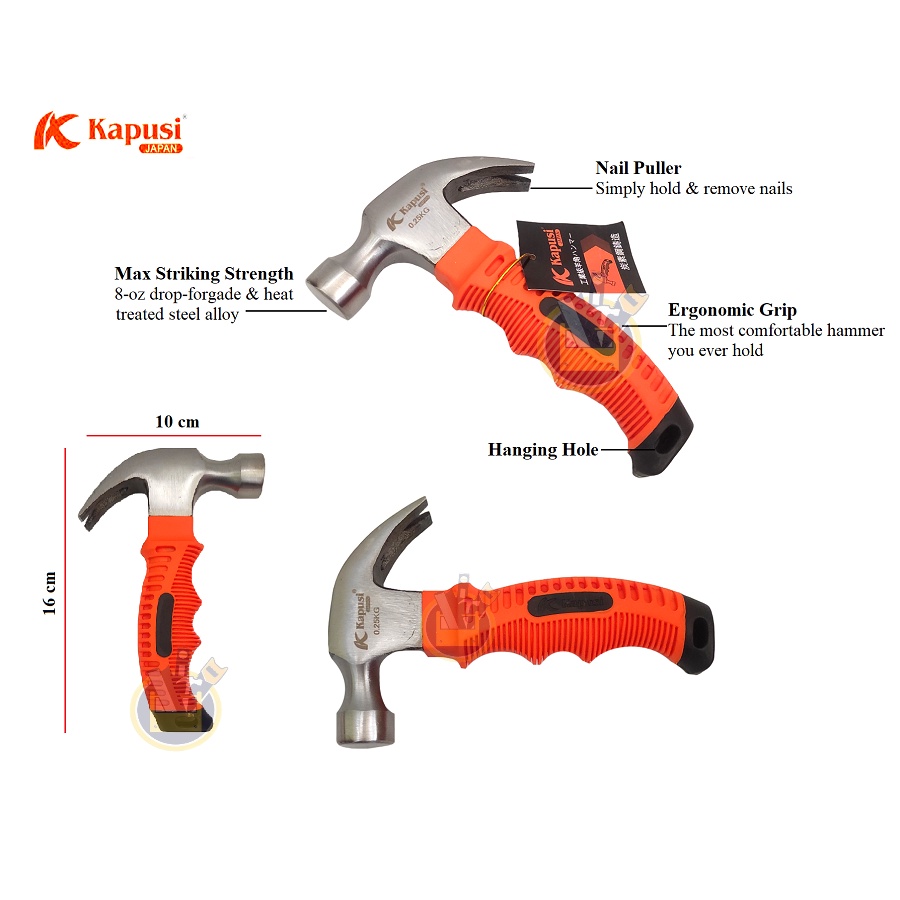 Palu Kambing Mini Cebol Palu Cebol 80 oz Gagang Fiber Karet / Mini Claw Hammer / Martil Mini Palu
