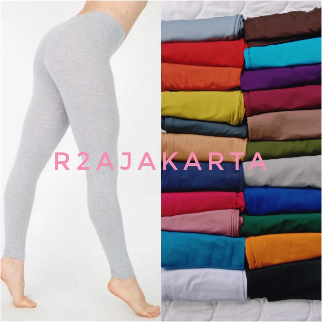 CELANA LEGGING WANITA POLOS PANJANG BAHAN KAOS STRETCH r2ajakarta