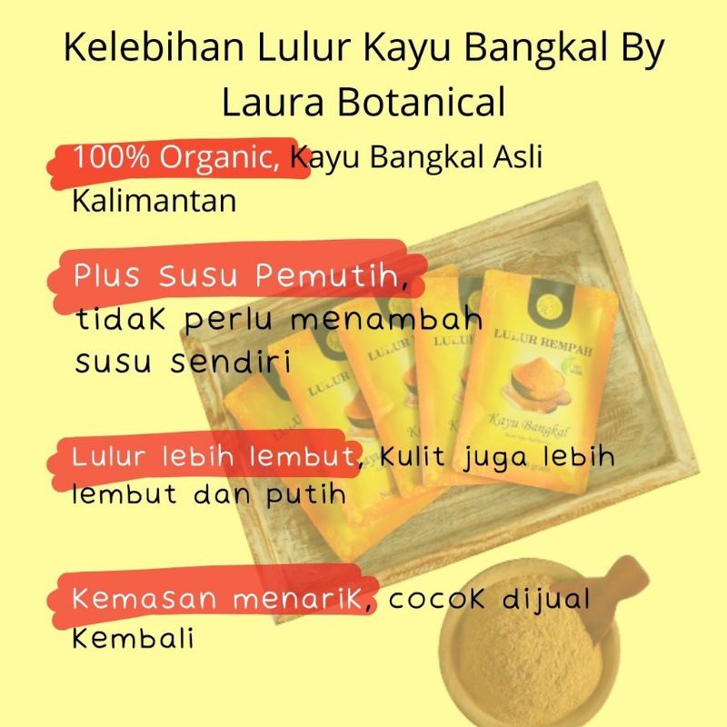 (BPOM) LULUR REMPAH KAYU BANGKAL / BODY SCRUB / LULUR BADAN BY LAURA BOTANICAL