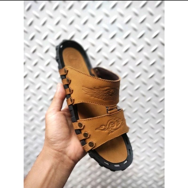 Sandal pria kulit asli 100% // Sandal kokop pria kulit asli