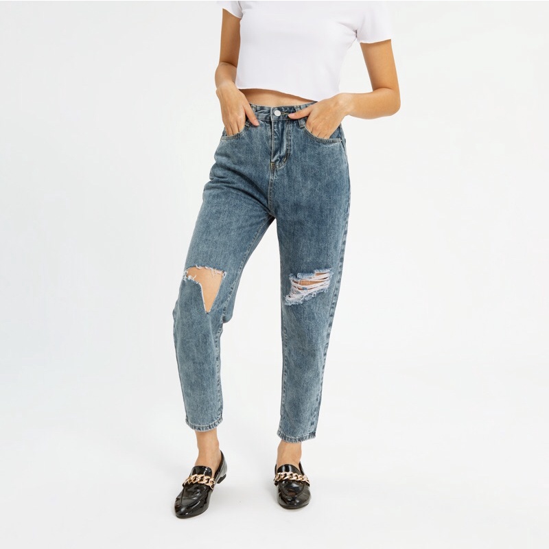 VIERLIN - Jeans 5510 - HIGHWAIST RIPPED WANITA