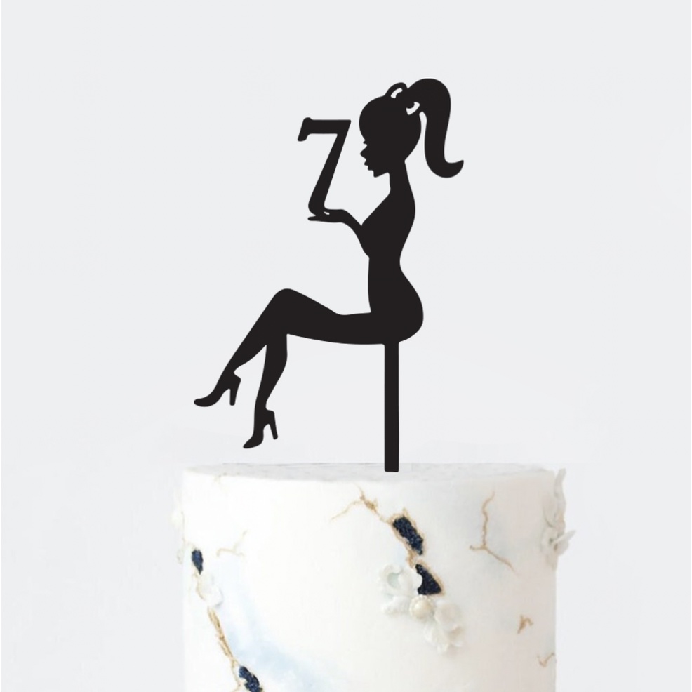

Custom Cake Topper Sillhouete Cewek Hiasan Kue Akrilik