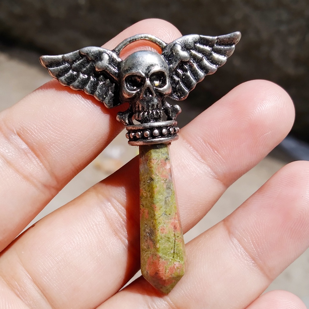 Kalung Liontin Batu Akik Pancawarna Model Trendy