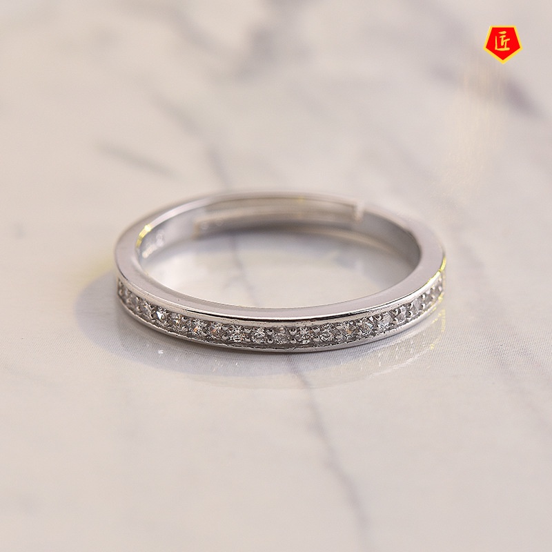 [Ready Stock]Fashion Personality 18K Platinum Simple Ring