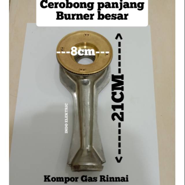 CEROBONG BURNER KUNINGAN BESAR KOMPOR GAS RINNAI 522A AT 602A 712A