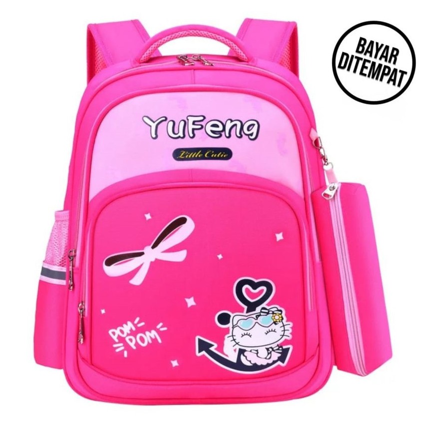 TAS RANSEL SEKOLAH TK/SD  2in1 KARAKTER tas sekolah cewek tas sekolah murmer tas traveling MOTIF YUP