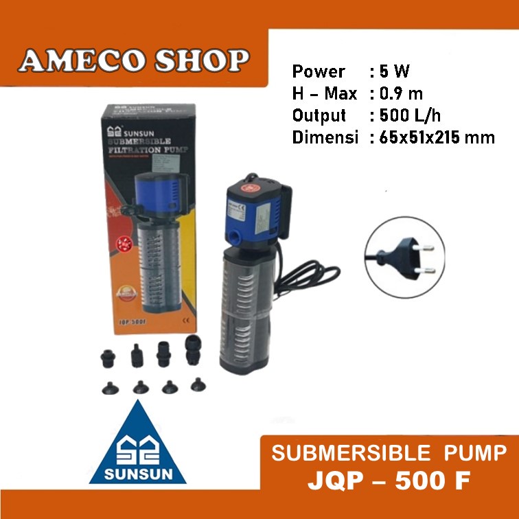 SUNSUN JQP 500 F Submersible Water Pump Pompa Air Celup Kolam Aquarium