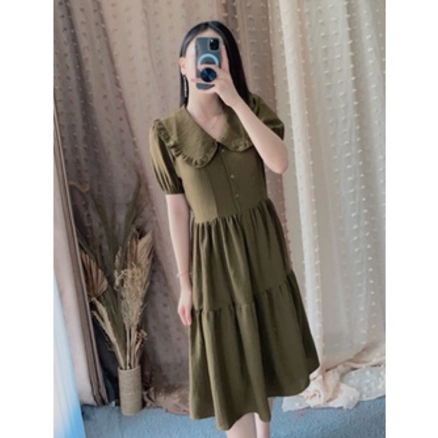 Sunny Dress || Dress Busui || Midi Dress Polos Kerah Korea || Vaeesan