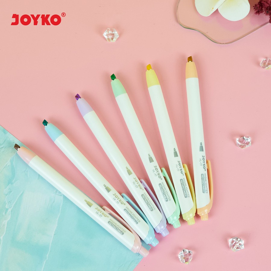 

RB Joyko Highlighter HL-77-6 1 Set Isi 6Pcs / Penanda 6 Warna Pastel Color Lucu Unik Murah