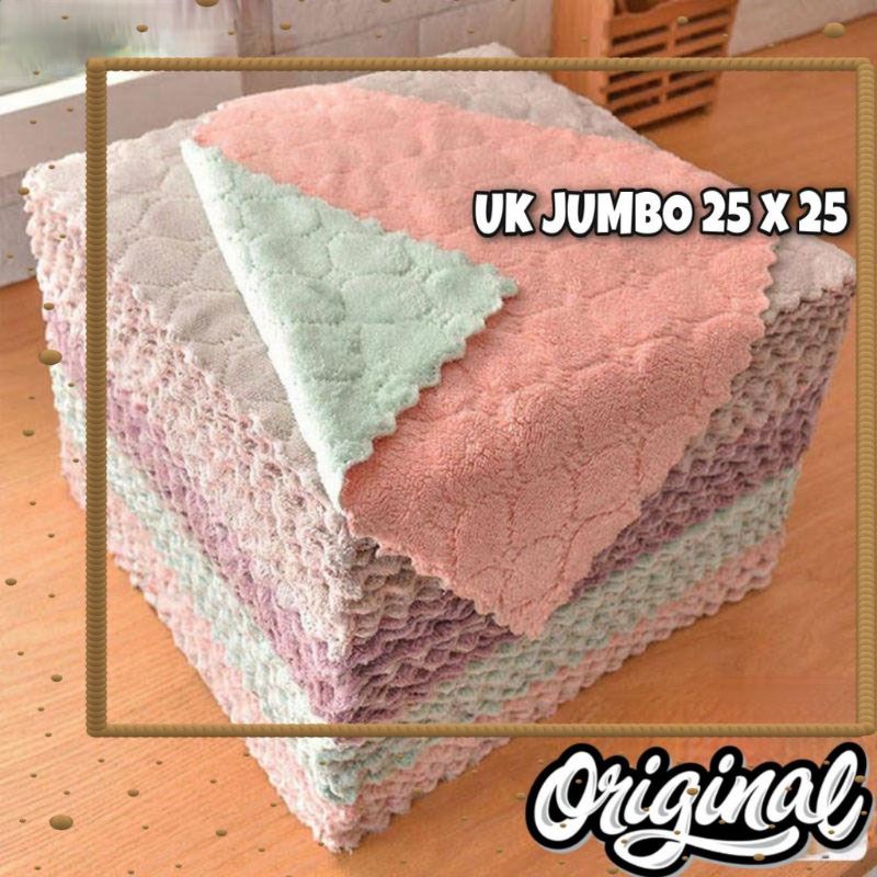 Kain Lap Dapur Anti Minyak Microfiber Lap Piring Multifungsi Serbaguna Edgeless