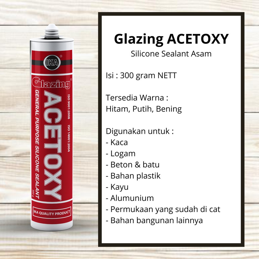 Glazing Acetoxy Sealant Kaca Silicone Tabung 300g GLAZING ACETOXY 300 gram