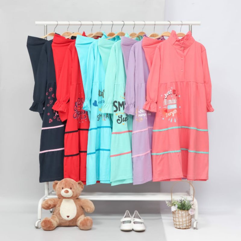 Gamis set Hijab size 6-14 Tahun ALISHA