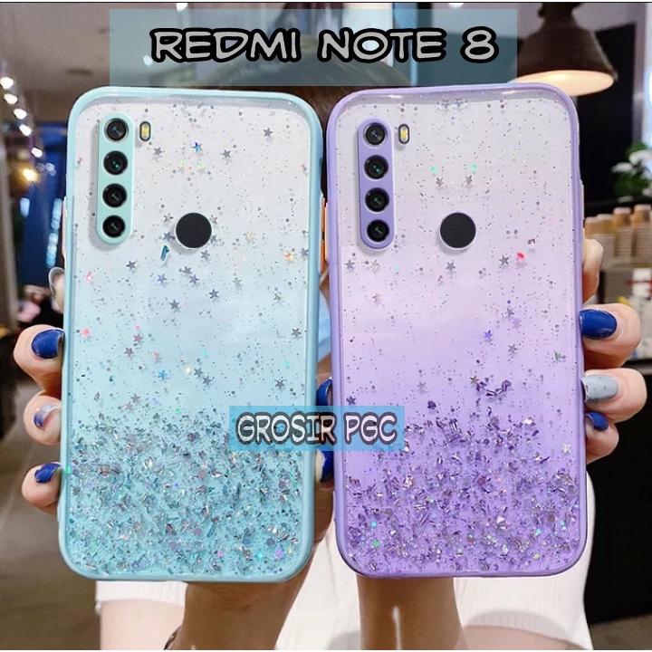 SOFTCASE GLITER ( XIAOMI REDMI NOTE 8 ) TERBARU CASE DOVE GLITER FUZE TRANSPARAN DENGAN PROTEKSI KAM