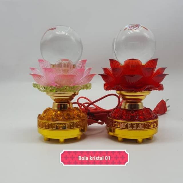 Lampu sembahyang kristal teratai 01