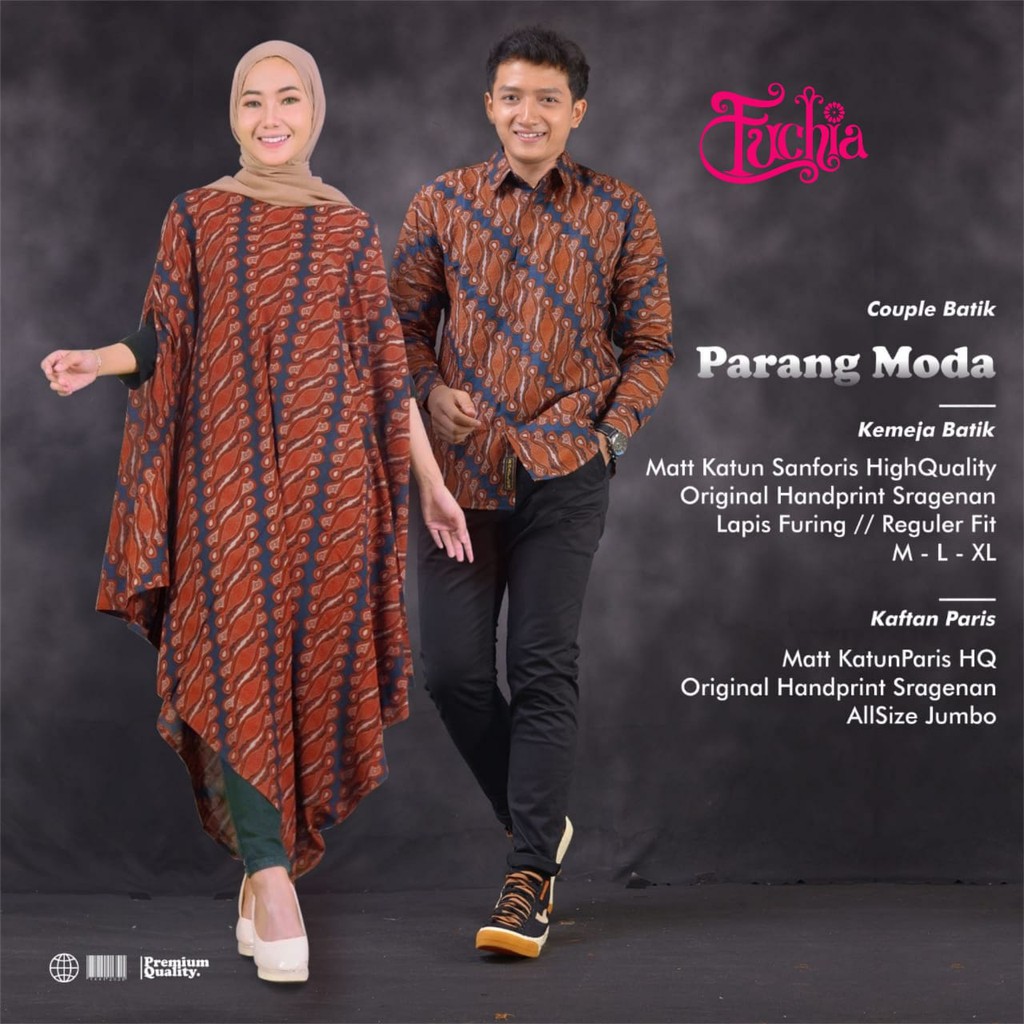 Batik Couple Parang Moda Kemeja Batik Pria Lengan Panjang Kaftan Batik Paris By Fuchia