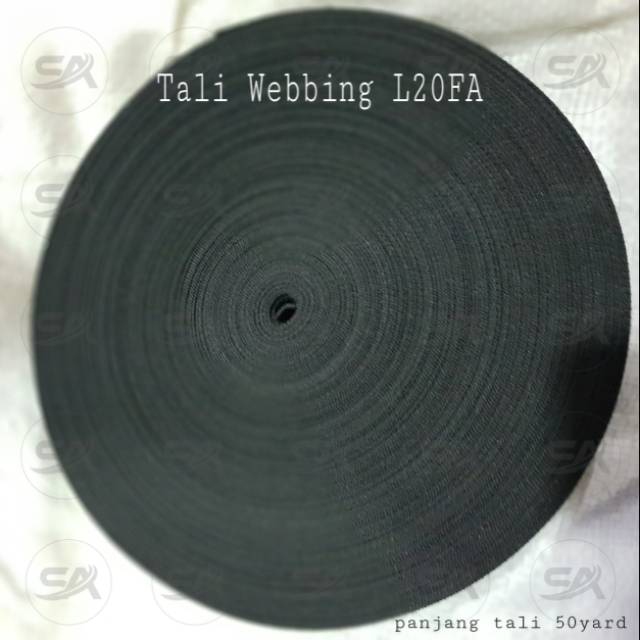 

TALI WEBBING L20FA HITAM / TALI BISBAN 2CM HITAM (ROL)