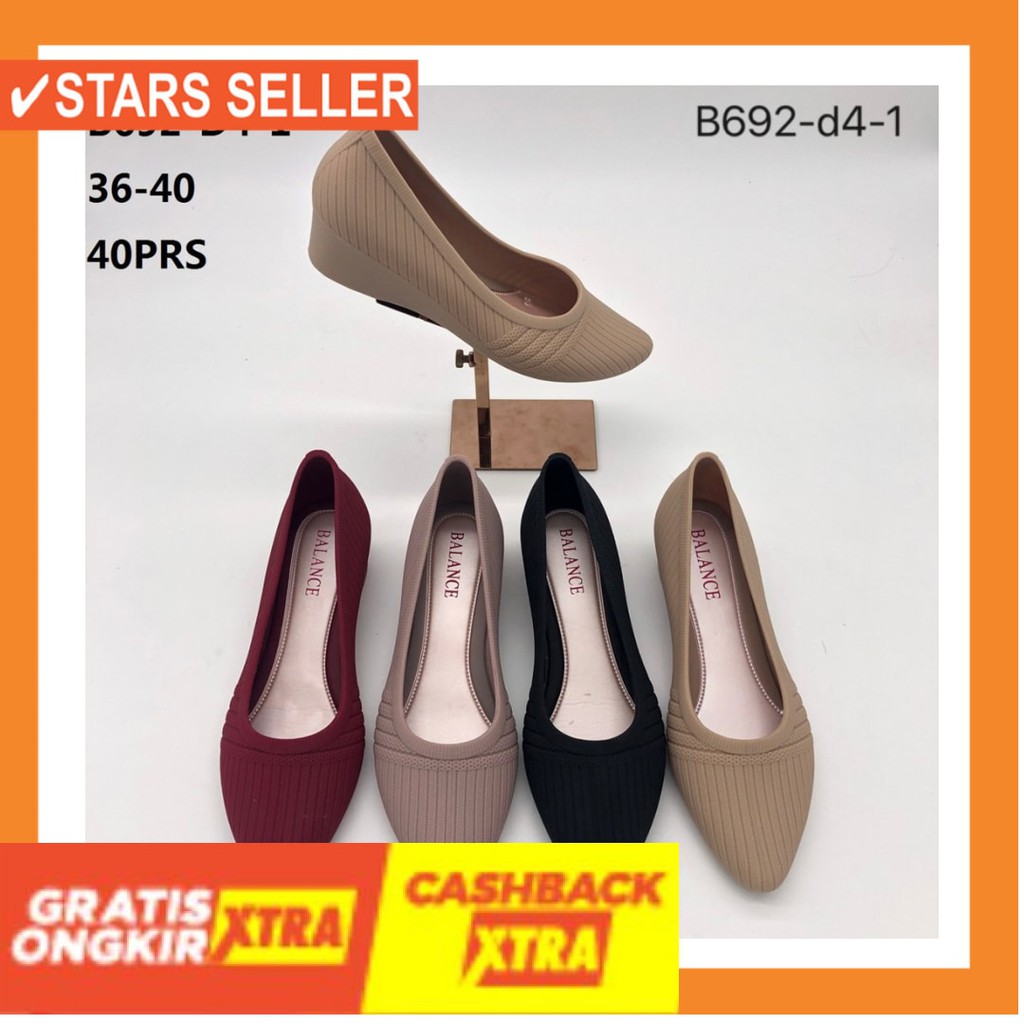 BUAT SEKOLAH KULIAH KERJA SANTAI CASUAL CANTIK / Sepatu Wedges Wanita TIFFANY B692