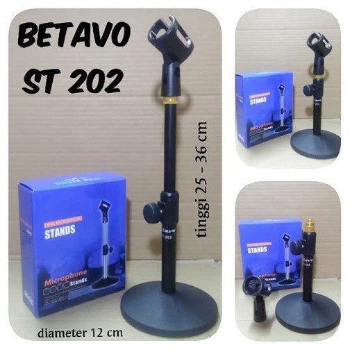 Stand Mic Meja Betavo ST-202 Tripod Tatakan Dudukan Microphone Meja Profesional Audio Pro Standing Microphone Meja ST202 Table Holder