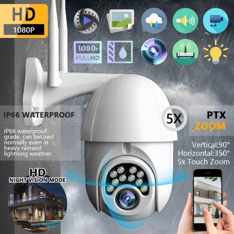 IP CAMERA OUTDOOR PTZ SPEED DOME V380 WIFI 8.0MP WIRELESS FULL HD 1080P WATERPROOF NIGHT VISION