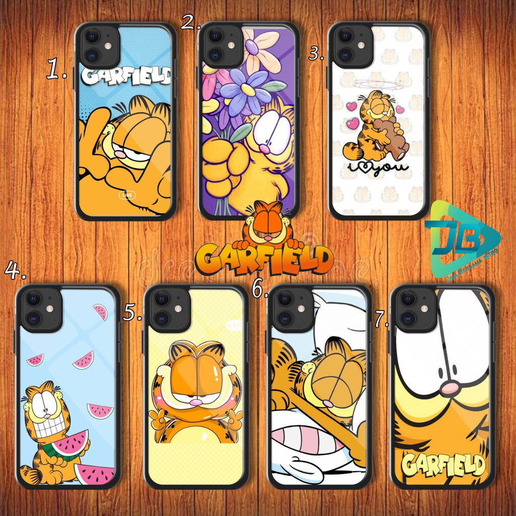 HARDCASE 2D GLOSSY GARFIELD OPPO VIVO XIAOMI SAMSUNG REALME IPHONE ALL TYPE JB4646