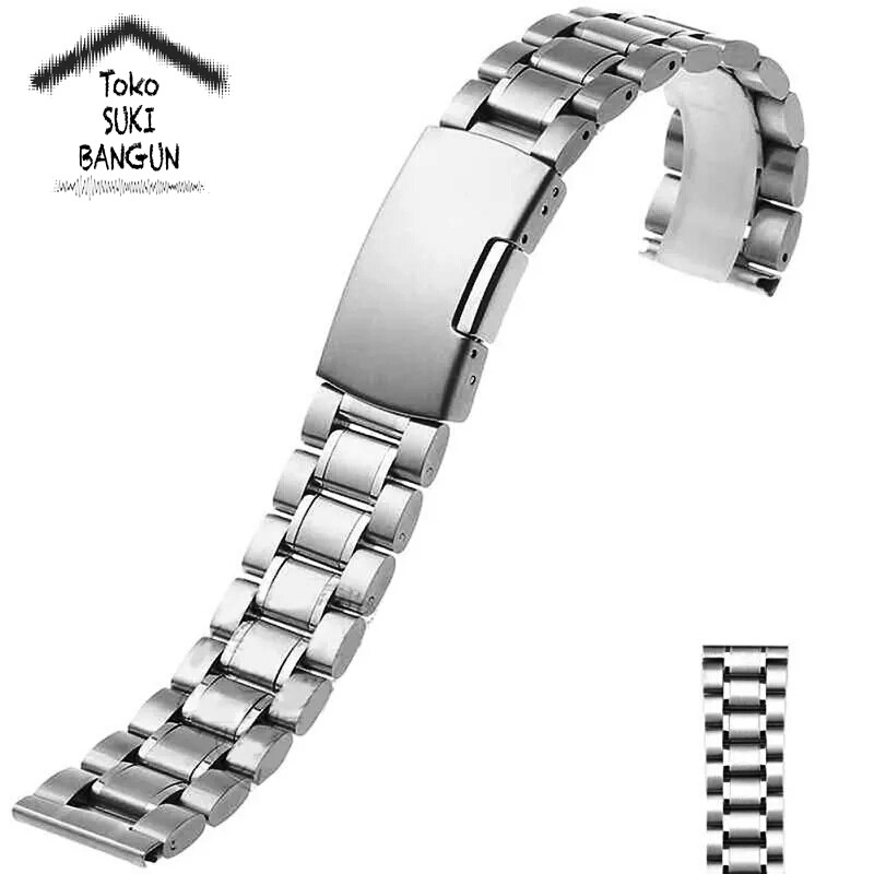 TALI JAM 24mm Rantai Metal Stainless Steel Thick Watch Strap Band