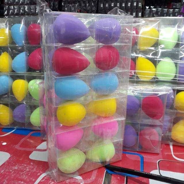 MAKE UP SPONGE MIKA POLOS ( LUSINAN ) isi. 12