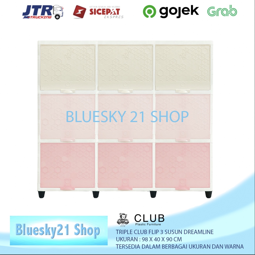 TRIPLE CLUB FLIP 3 SUSUN / LEMARI PLASTIK TRIPLE CLUB FLIP 3 SUSUN / LEMARI PLASTIK CLUB MURAH / LEM